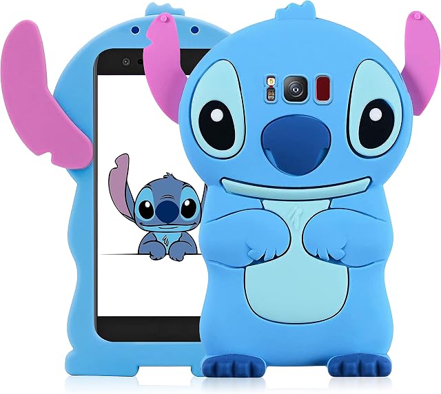 Qerrassa Blue Classic Silicone Case for Samsung Galaxy S8,Cute Animal Cartoon Cover Kids Girls Fun Soft Cases Cool Funny Design Fashion Stylish Kawaii Unique for Samsung Galaxy S8