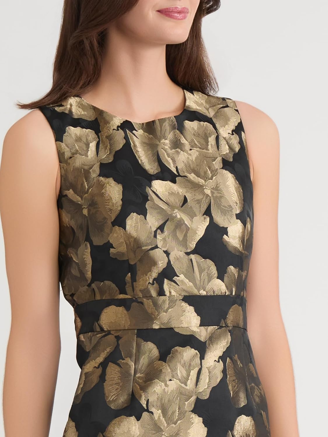 Kasper Womens Sleeveless Jacquard Sheath Dress - Image 4