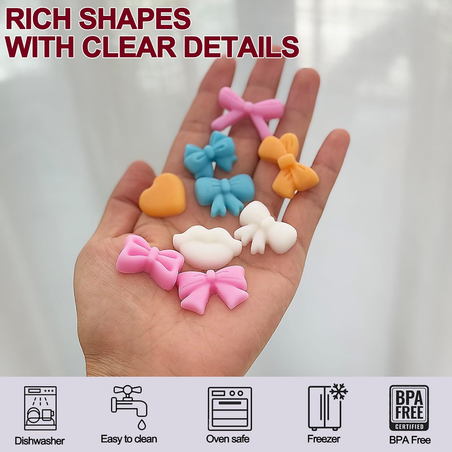 2PCS Bow Chocolate Mold 14 Shapes Mini Bow Silicone Candy Fondant Molds Butterfly Tie Edible Bow Mold for Chocolate Ice Cube Gummy Cake Pops Jelly Cookie Cupcake Decorating