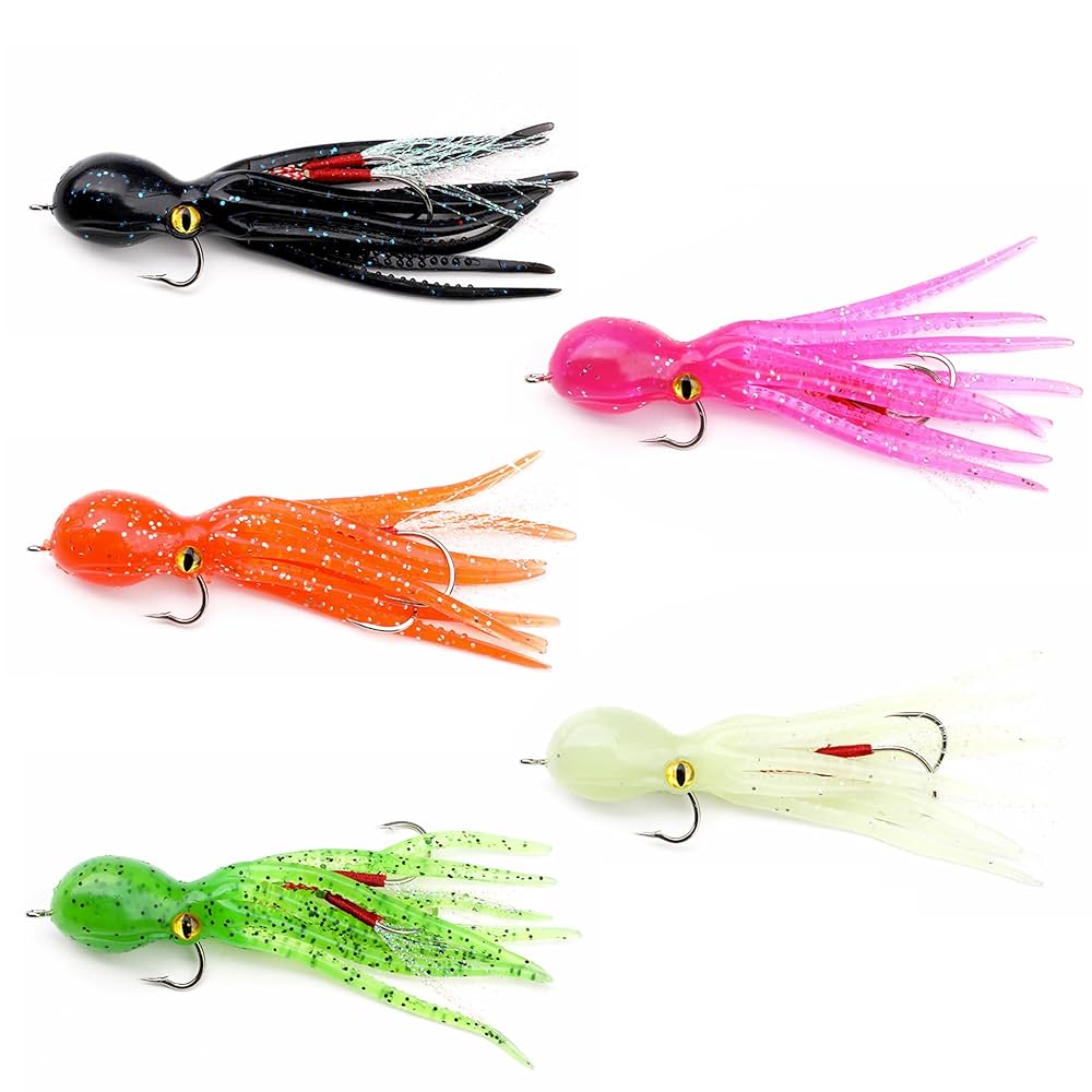 Amazon | Felimoa タコベイト ソフトルアー 3連フック 根魚 青物