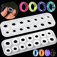 DOODA Silicone Resin Ring Molds, 14 Sizes Round & Rhombic Faces for Epoxy Jewelry, Rings, Earrings, Pendants, DIY Crafts Gifts