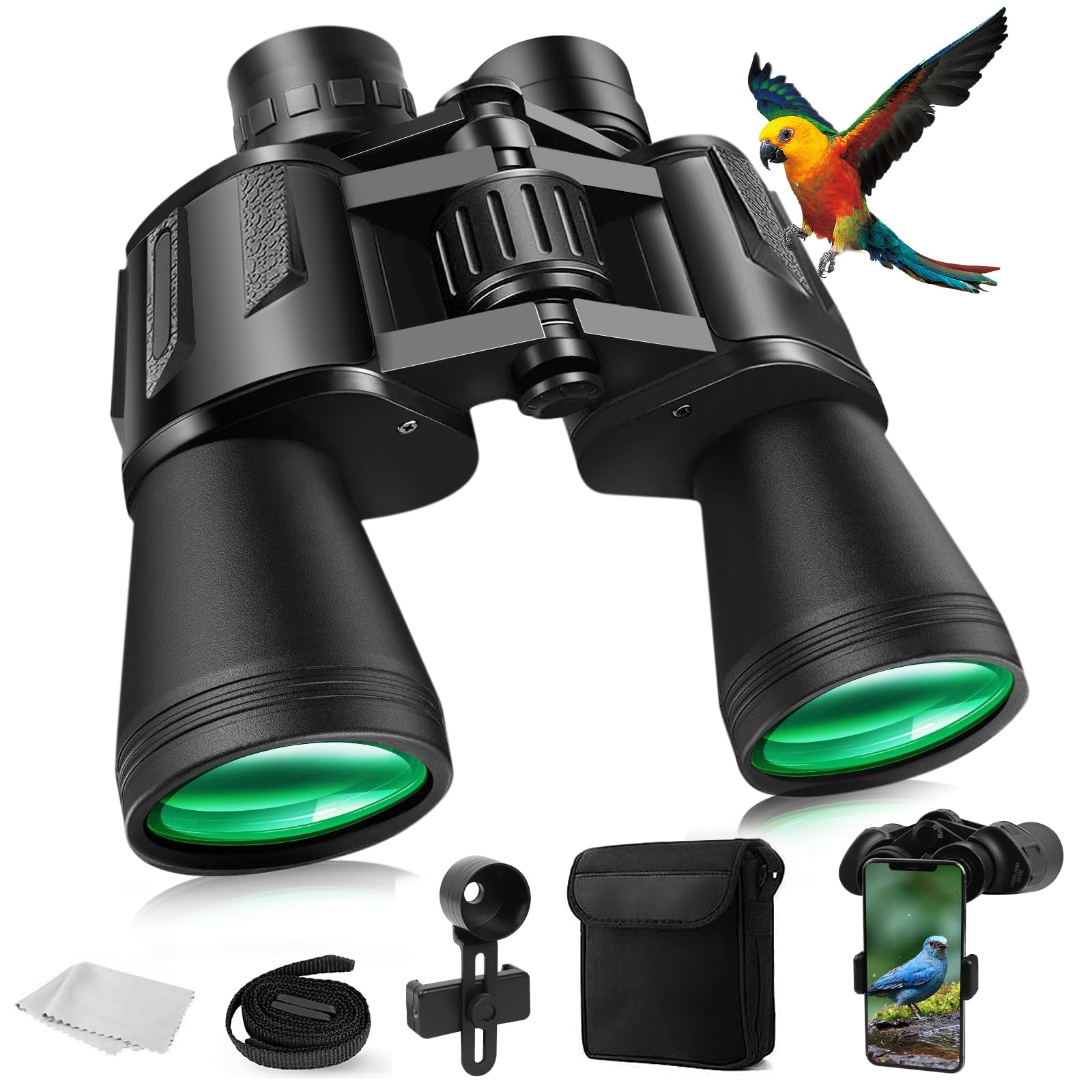 20x50 High Power Binoculars for Adults, HD Waterproof B-inoculars with BAK4 Prism & FMC Lens, Portable Binoculars Telescope for Bird Watching Hunting Football and Concerts