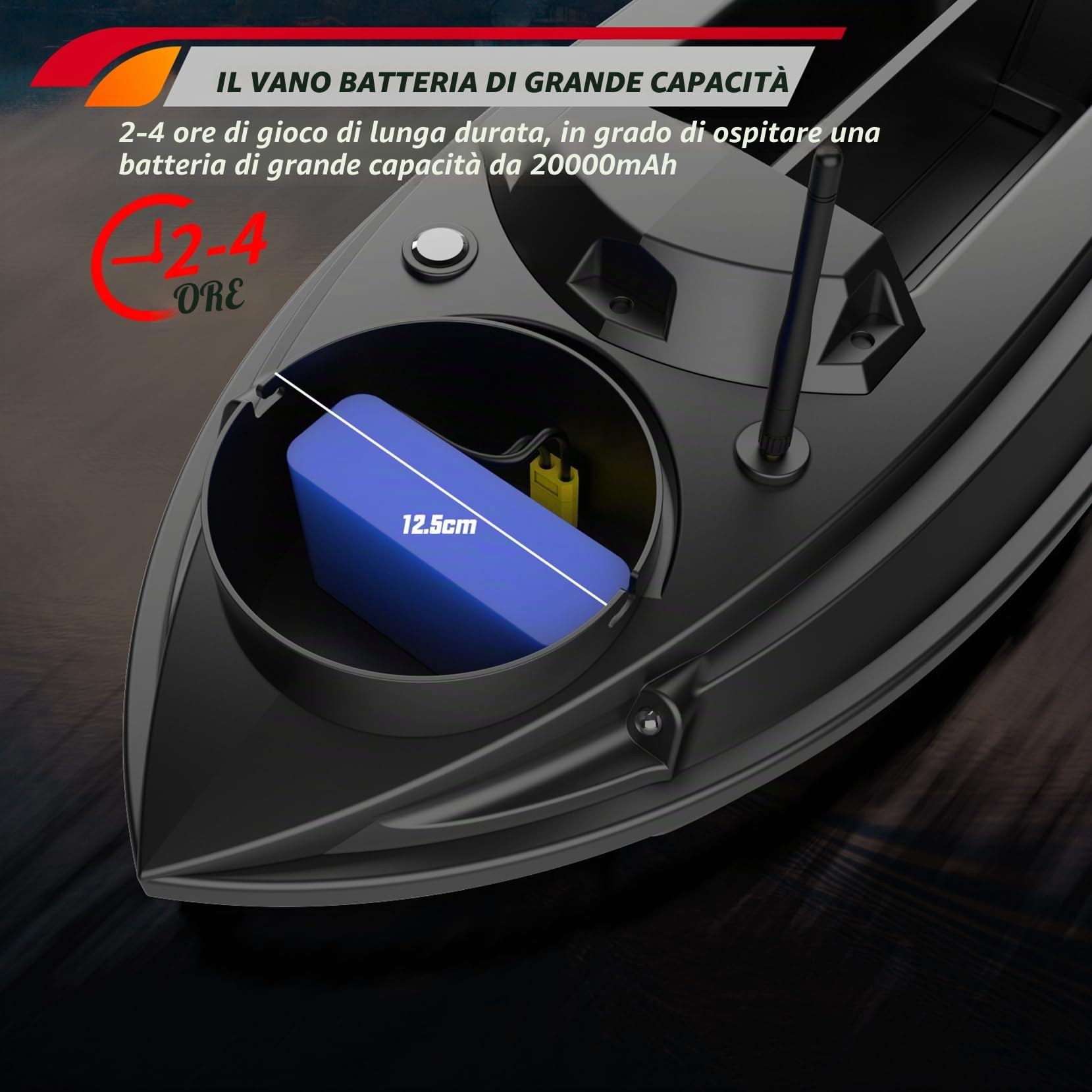 RC Barche GPS Lures 800m Distanza GPS Posizione Auto da Crociera Telecomando con Doppi Motori Senza Fili 20000mAh 3kg (Fish Finder Edition)