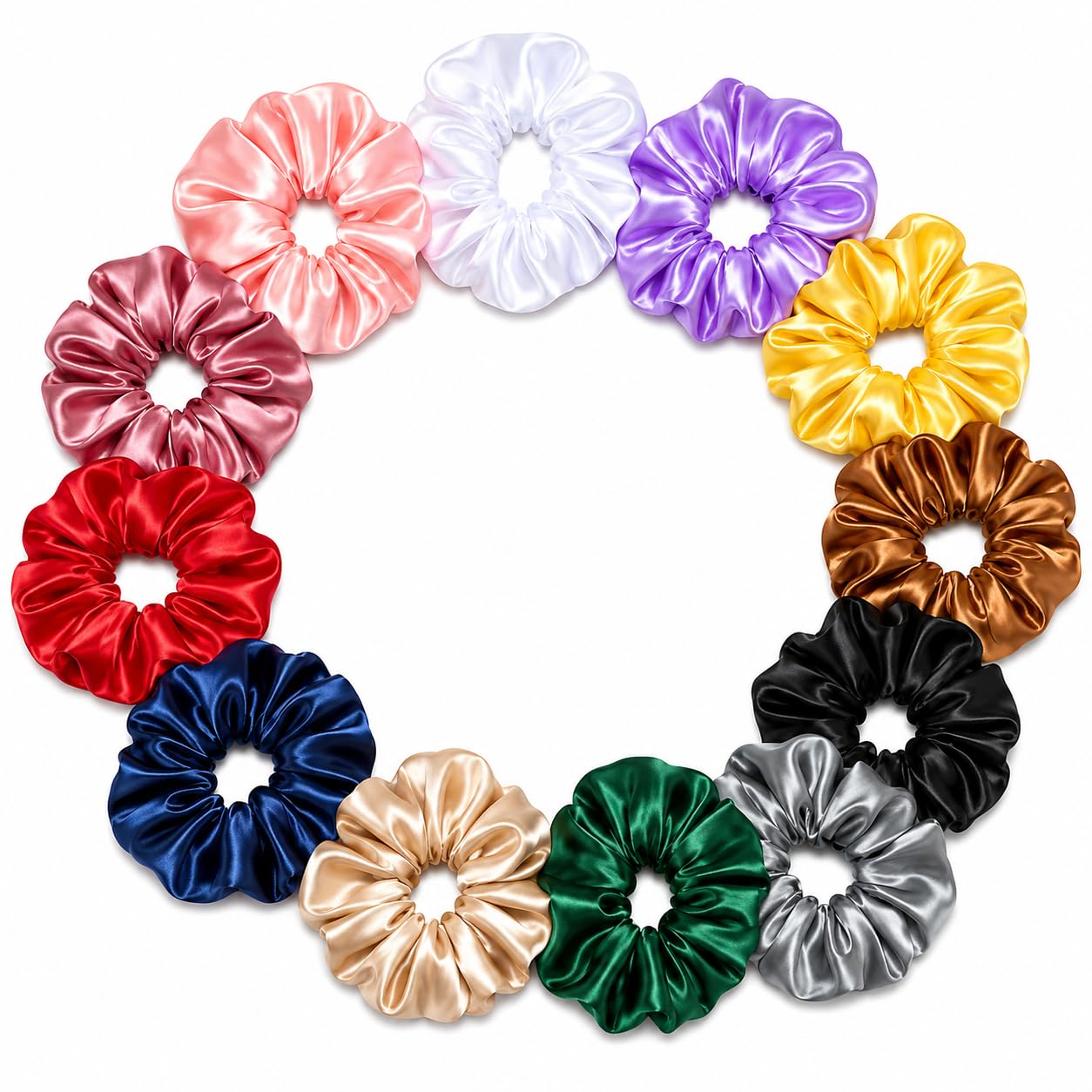 STEPALZZ Hair scrunchies Knot Hair scrunchies for Women Girls | High Elastic No Damage Ponytail Holder | Strong Stretch Hair Bands Multicolor | Stylish Bun Maker Scrunchies (Pack of 12)