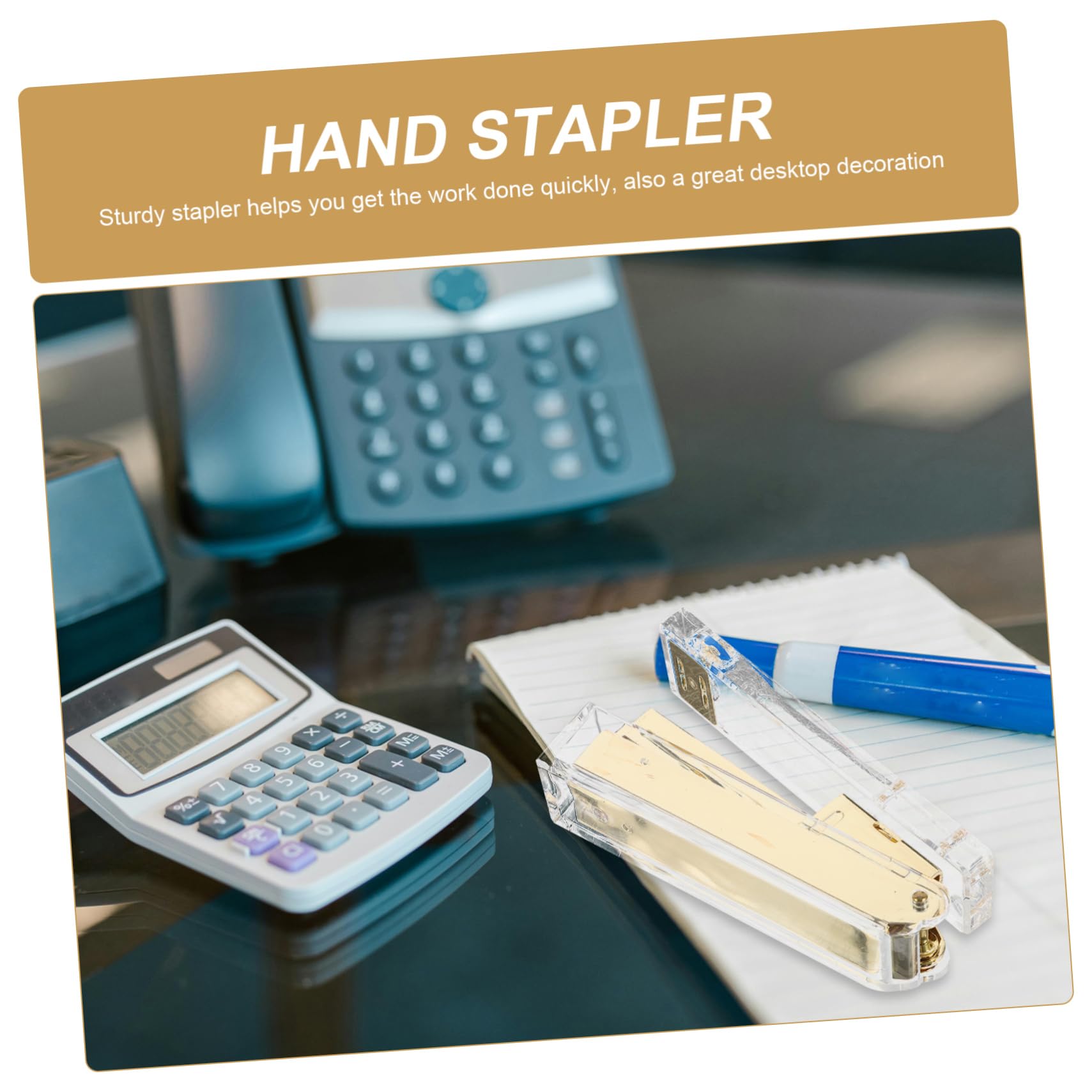 DOITOOL 3 Grapadoras De Oficina Staples Papelería Estética Acrílicas Doradas