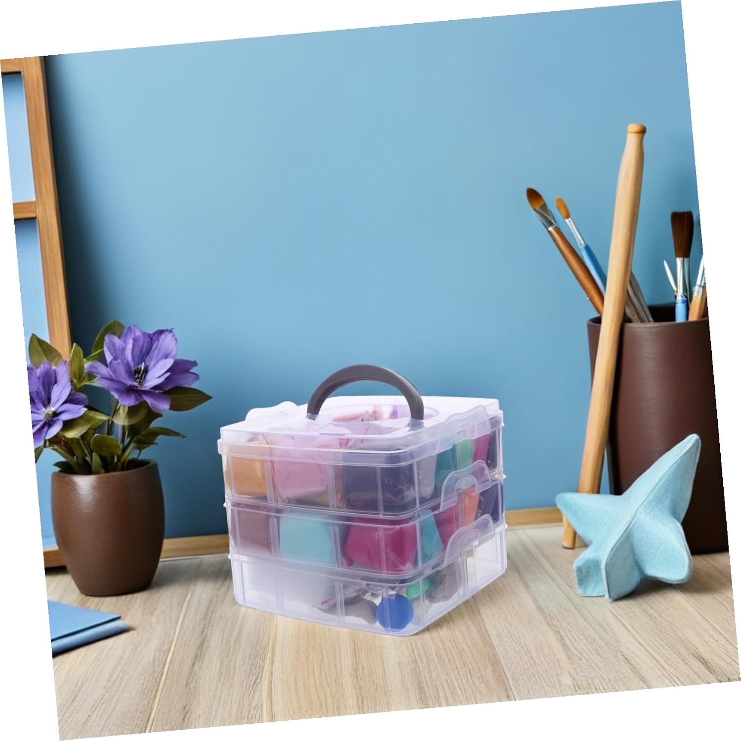 SHINEOFI Colored Felting Wool Kit with Needle Tools and Portable Storage Box for Beginners and Professionals DIY Handmade Felting Decor and Ornaments Creative Craft Set for Family and