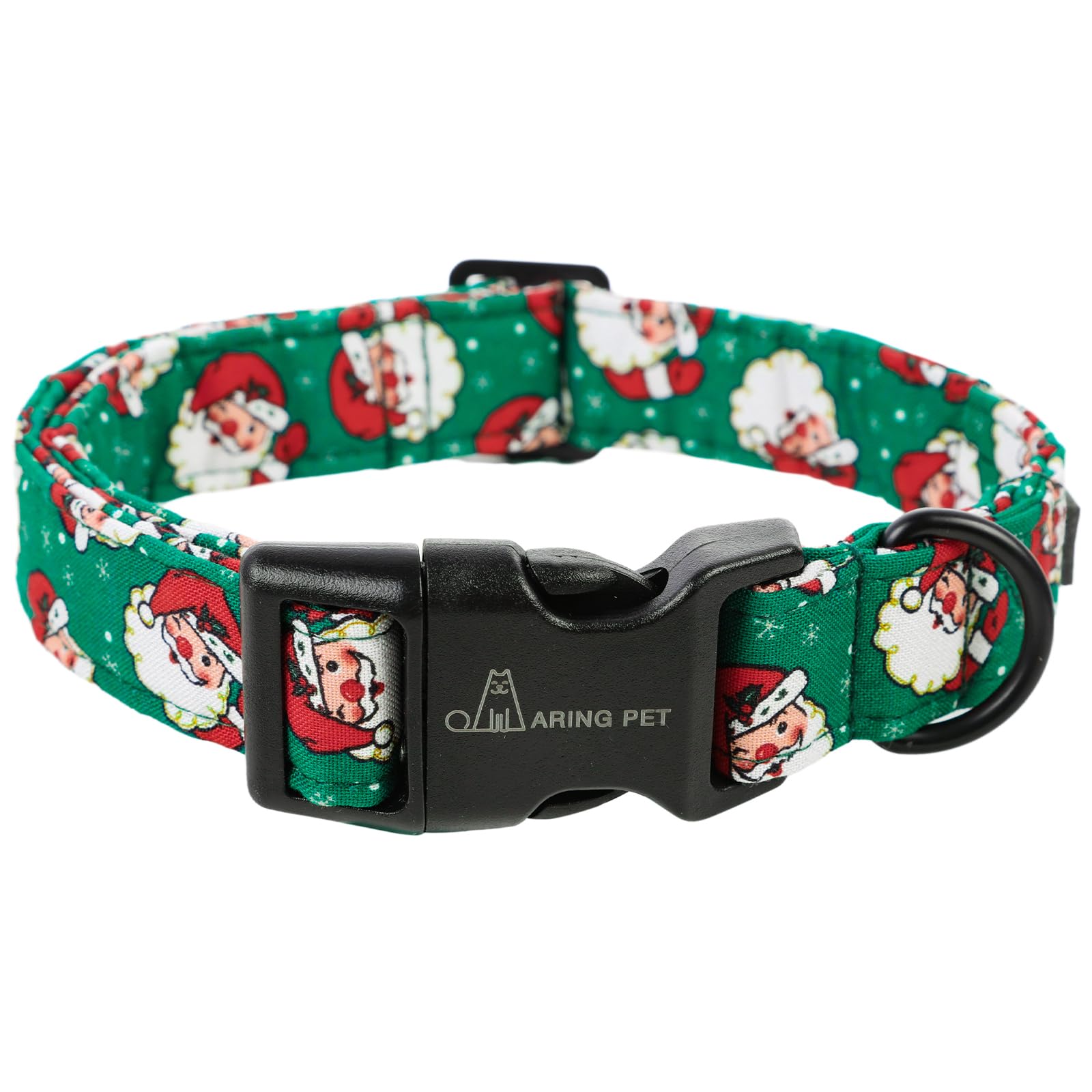 ARING PET Christmas Dog Collar, Cute Green Santa Claus Pet Collars with Quick Release Buckle for Puppy Small Medium Large Boy Girl Dogs-S