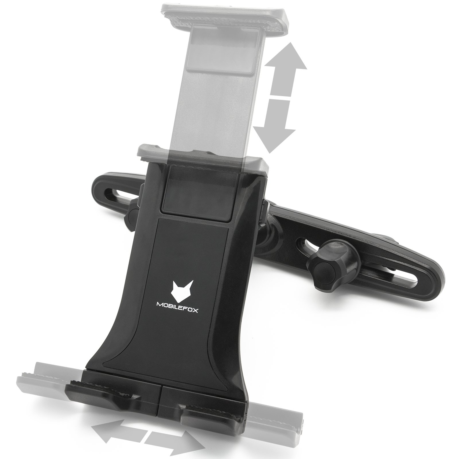 Supporto Universale Per Tablet In Auto Mobilefox 360° – Poggiatesta Regolabile, Nero