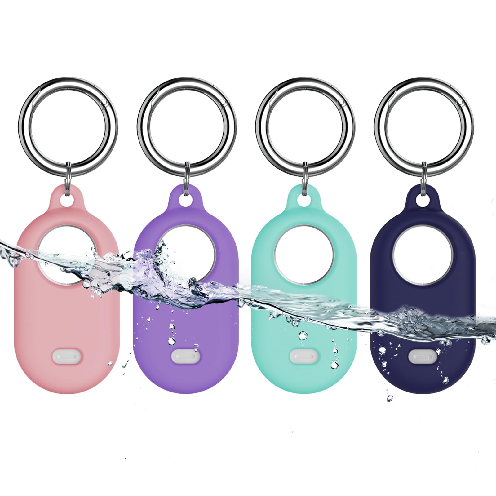Aircawin for Samsung Galaxy SmartTag2 Case Cover(4 Pack),SmartTag2 Holder Case,Anti-Lost Silicone Full Protective Case for Smart Tag 2 Holder Cover with Keychain for Keys/Bags/Pets/Luggage/Valuables-image-6