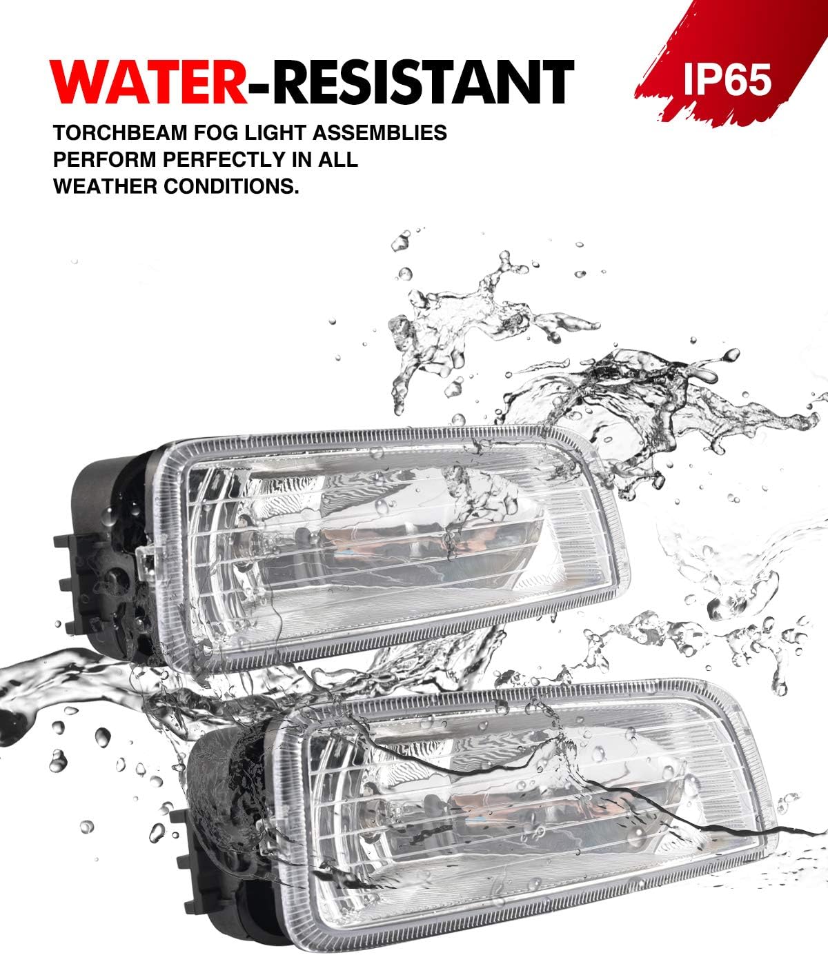 Torchbeam Fog Lights for 2006-2007 Accord 4DR Sedan Models Clear Bumper Driving Fog Light Assembly with H11 12V 55W Halogen Bulbs