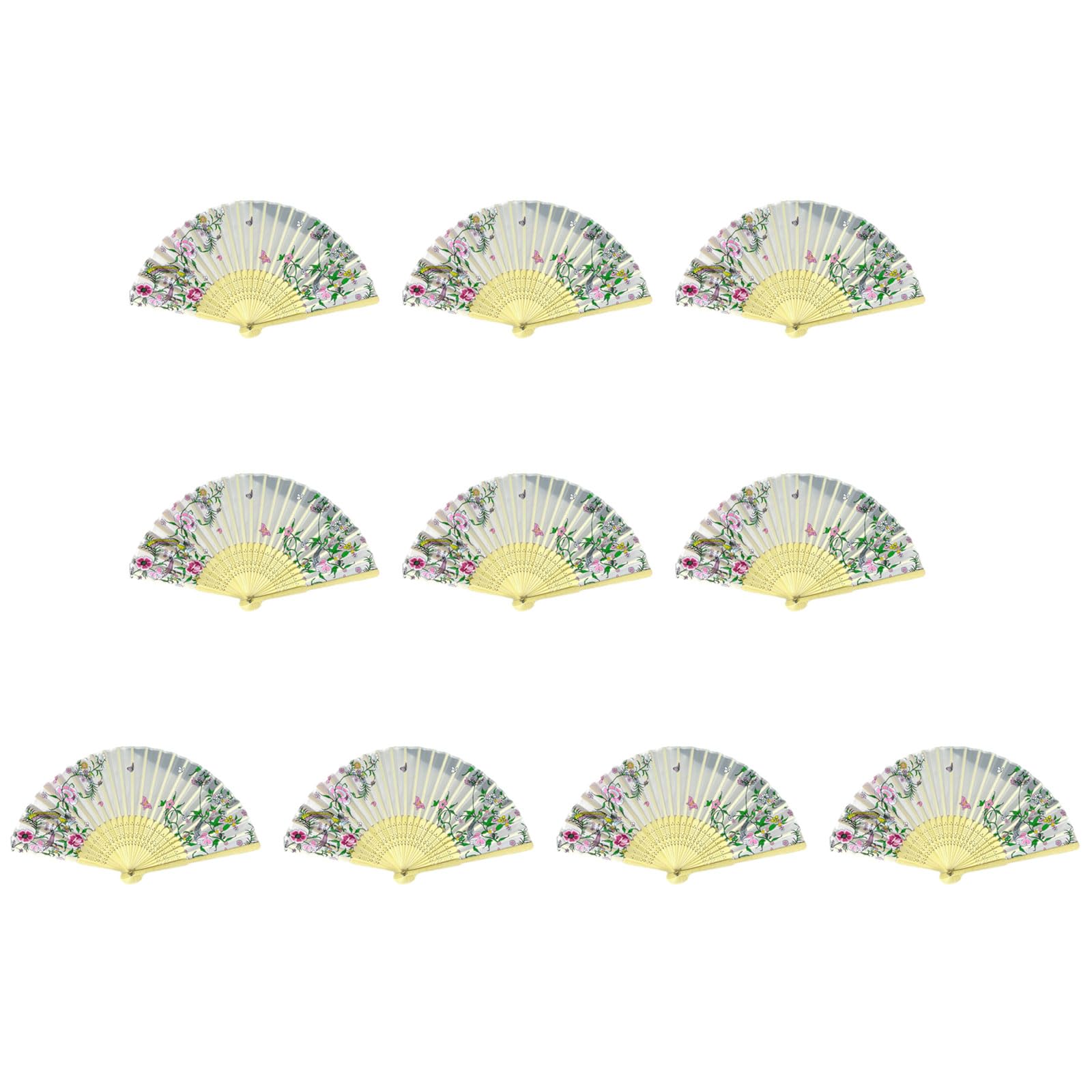 Tsophreniq Of 10 Bamboo Folding Fans Traditional Chinese Handheld Fan with Elegant Carvings for Cooling and Decoration Bamboo Fan