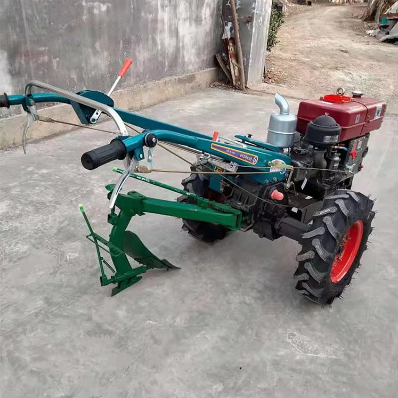 Mini Power Tiller Walking Tractor Motocultor de 2 ruedas, cultivador de granja multifunción compatible con arado, sembrador y accesorios de remolque