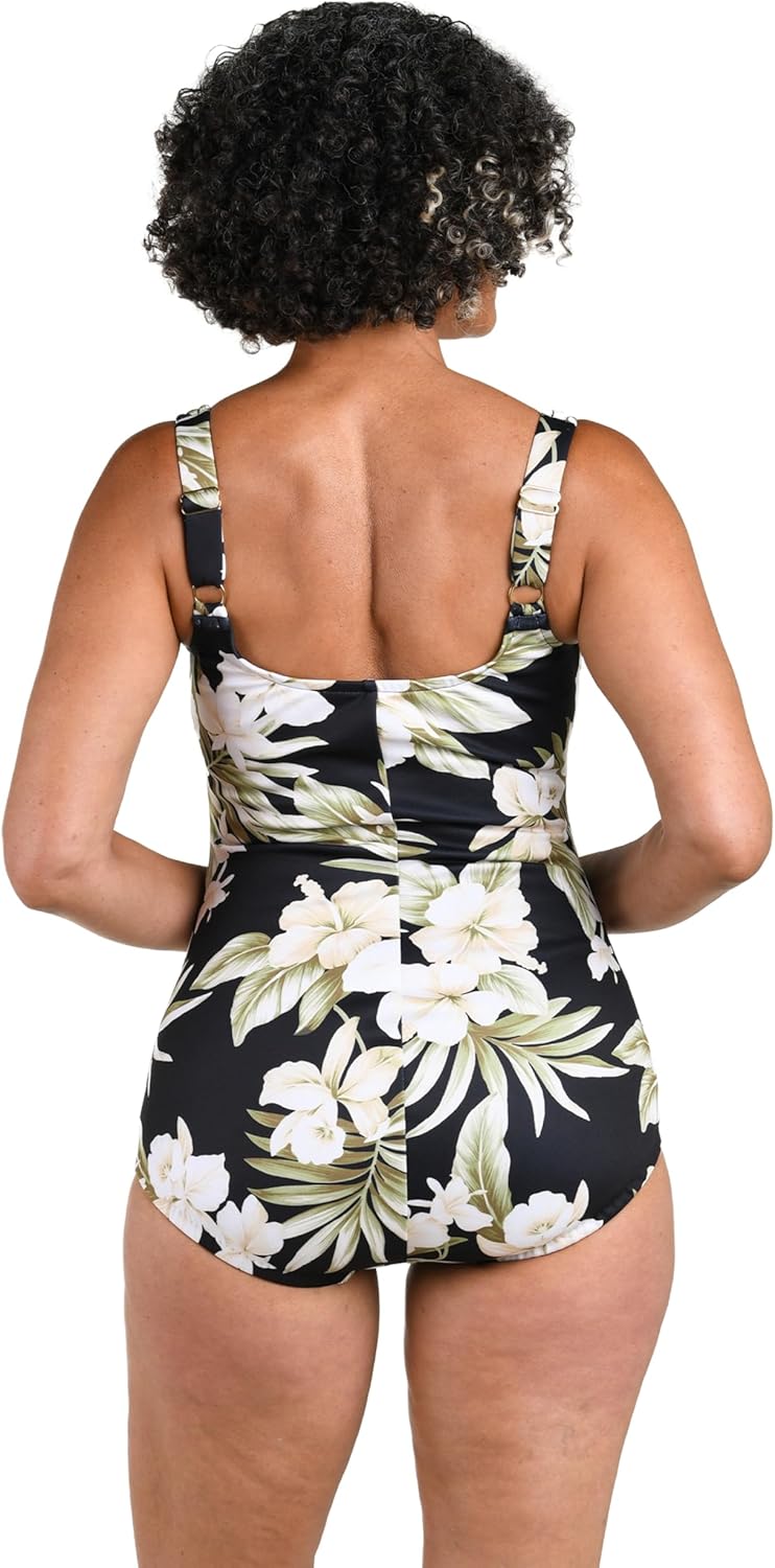 Maxine of Hollywood Women's Standard Shirred Front Girl Leg One Piece Swimsuit - Image 2