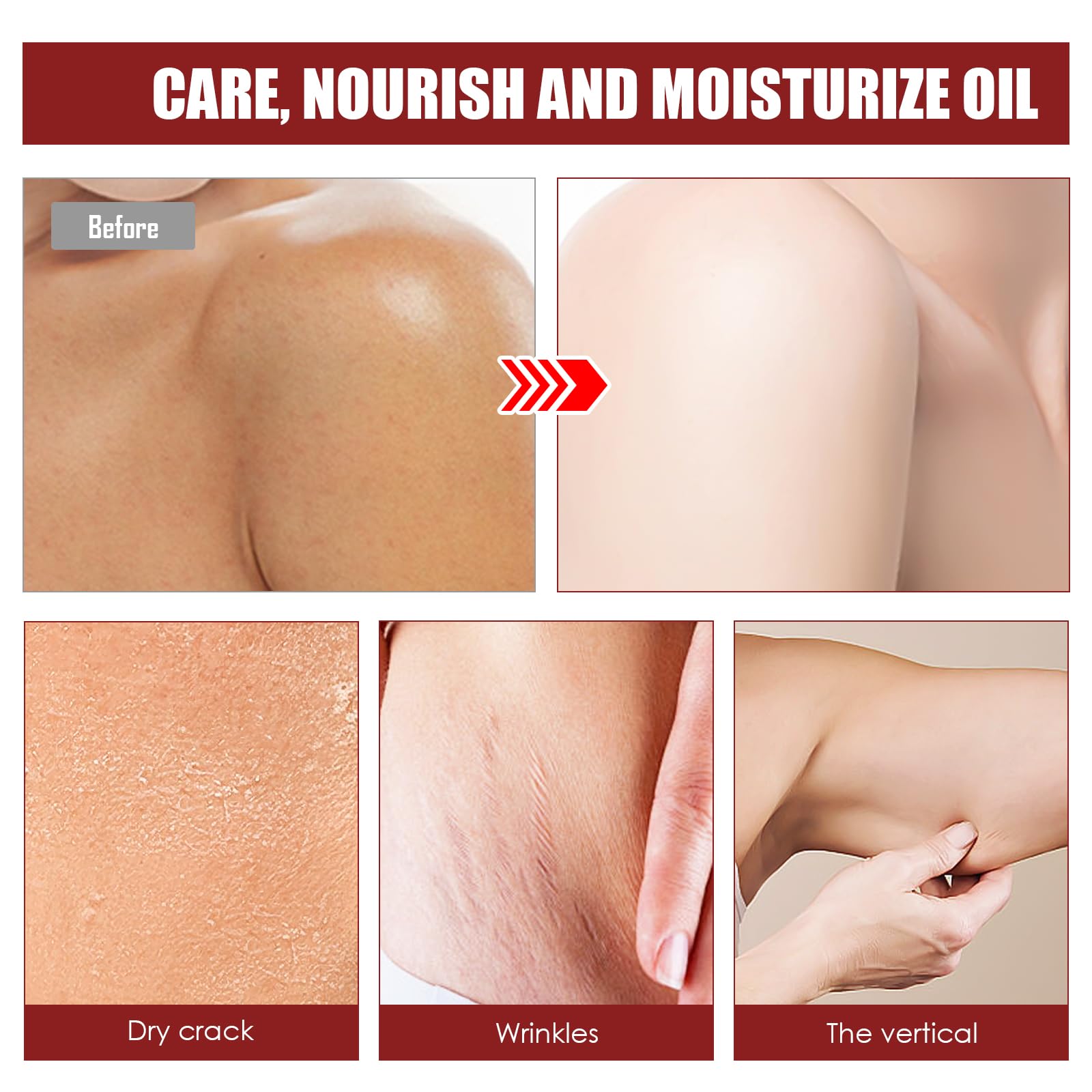 Yooyan Body Oil, Glow Tight Body Oil Life Lifting Skin Firming Beauty for Dry Reduces Fine Lines Sag Care Gentle Formula All Skin Types - Image 4