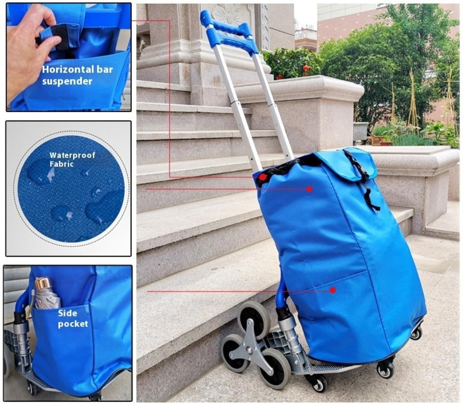 Borsa di ricambio per carrello della spesa in tessuto Oxford, riutilizzabile come borsa a mano o per il trasporto, pratica borsa per il carrello della spesa e la vita quotidiana