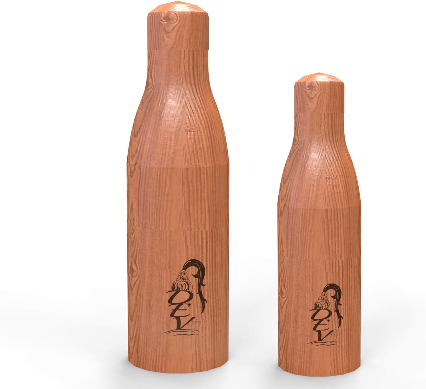 DEVNew concept with Ayurveda,500 ML 1 Piece Modern and Eco-friendly water bottle. Inside pure copper with out side Natural (Parana pine) wood casing, hot and cold water bottle.