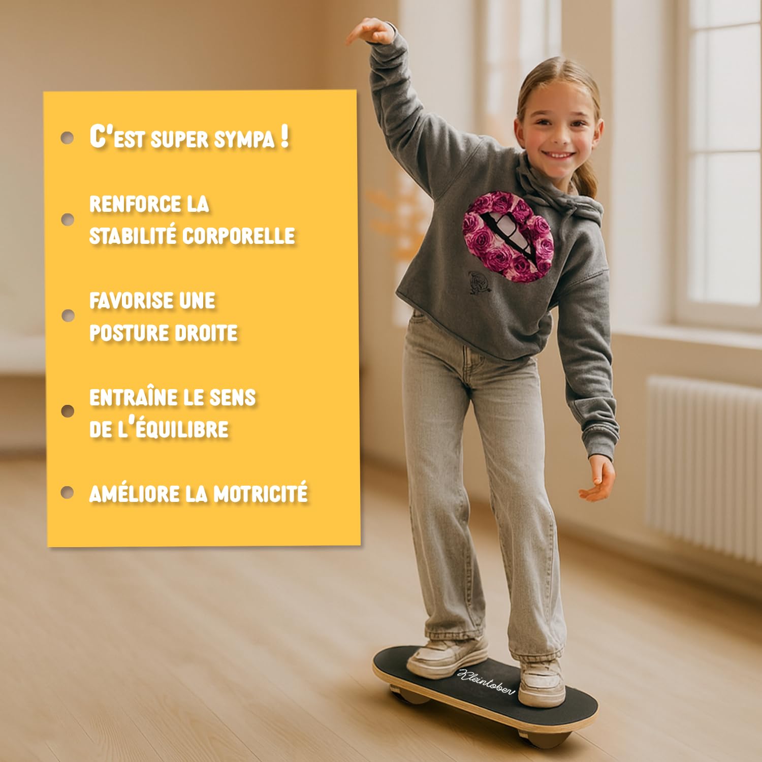 Festicy Planche d’Équilibre Enfant en Bois de Bouleau I Balance Board Antidérapante avec 3 Niveaux de Difficulté I Planche Équilibre Enfant dès 3 Ans I Jouet Éducatif et Sportif