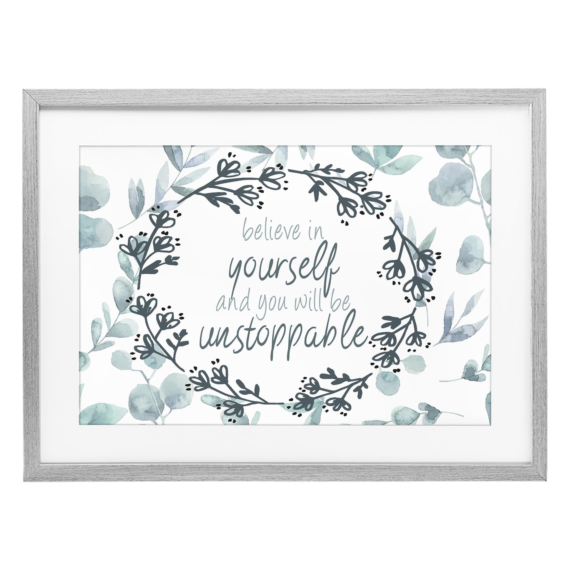 Stupell Industries Farmhouse Gray (Textured) 'You Will Be Unstoppable'| Framed Print Under Glass