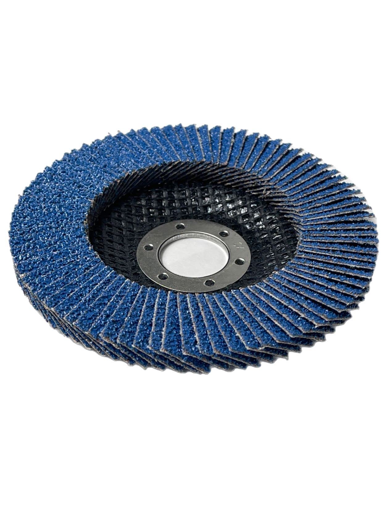 Discos abrasivos planos P60 de 115 mm, 50 unidades, color azul