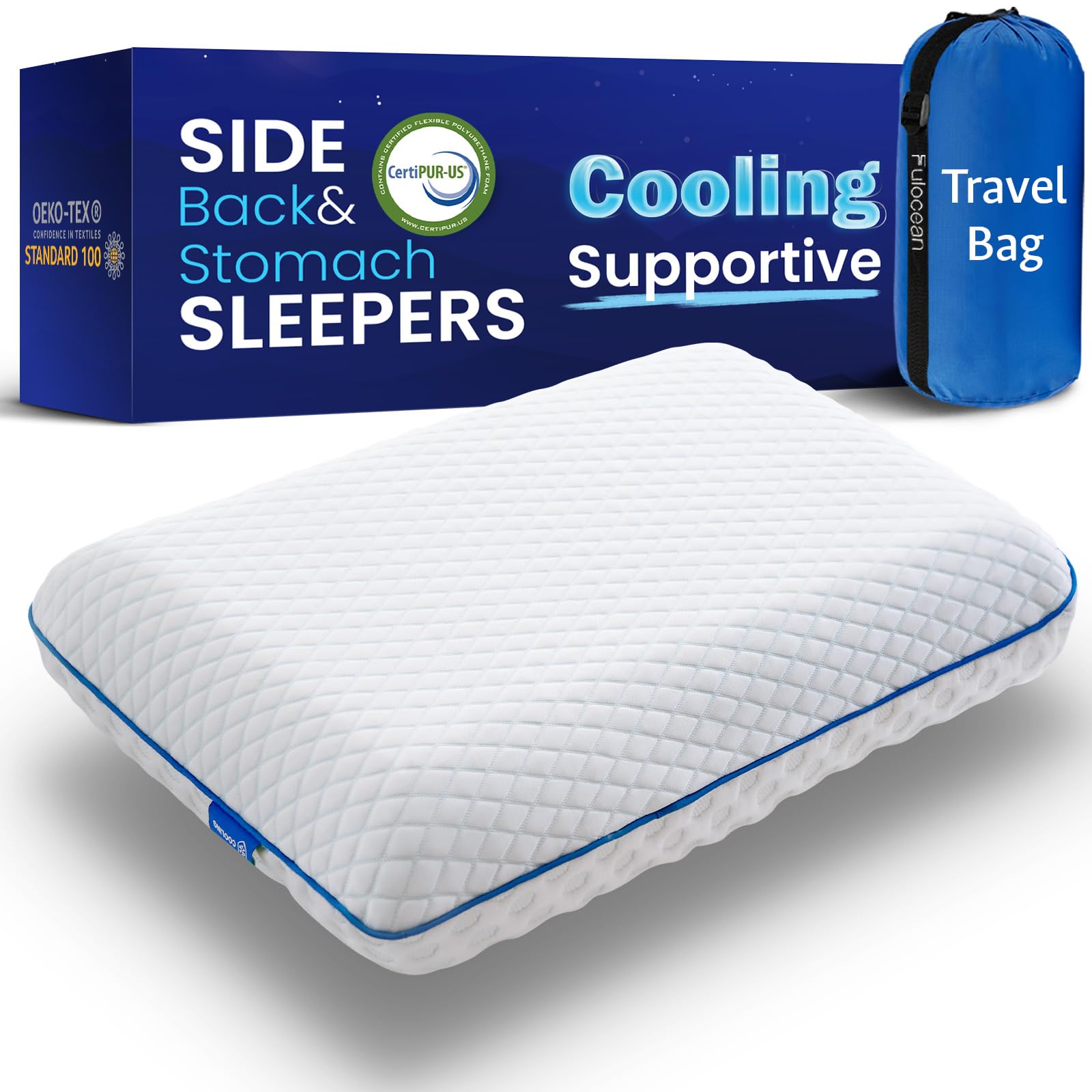 Fulocean Cooling Gel Memory Foam Pillow