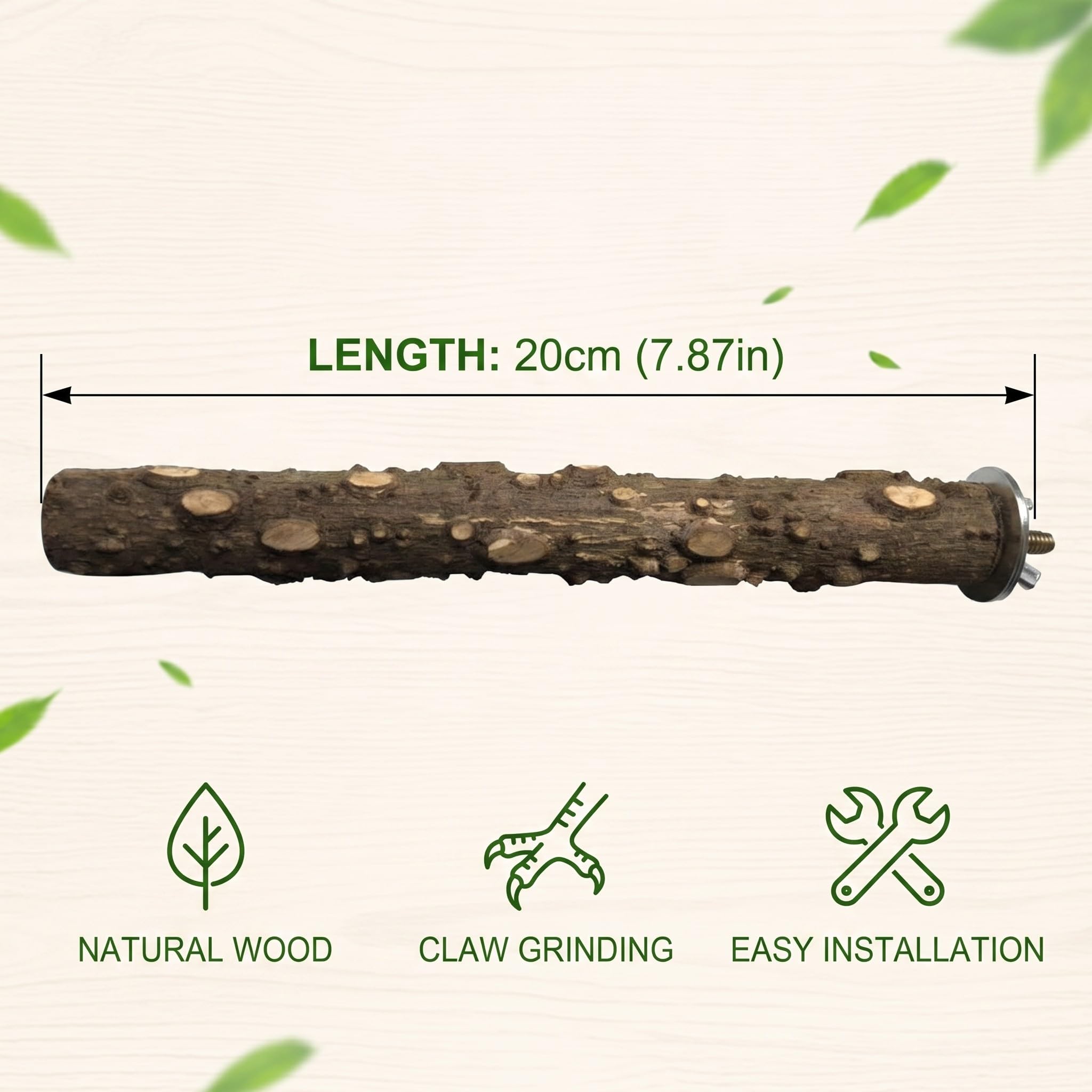 Trespolo Per Pappagalli, Posatoio Per Pappagalli, Gabbia Pappagalli, Giochi Per Pappagalli, 2 Pezzi Posatoi In Legno Naturale, 20cm, Supporto Per Arrampicata Per Parrocchetti