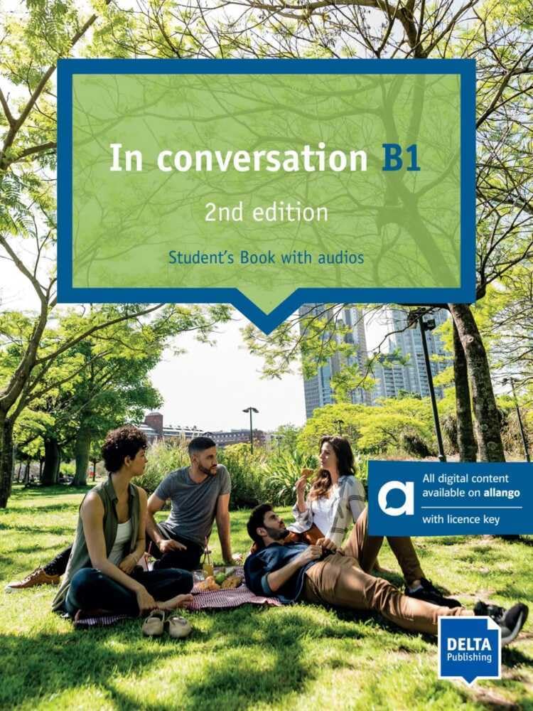 In conversation B1, 2nd edition – Hybrid Edition allango: Conversation course. Student's Book with audios including allango licence key (24 months)