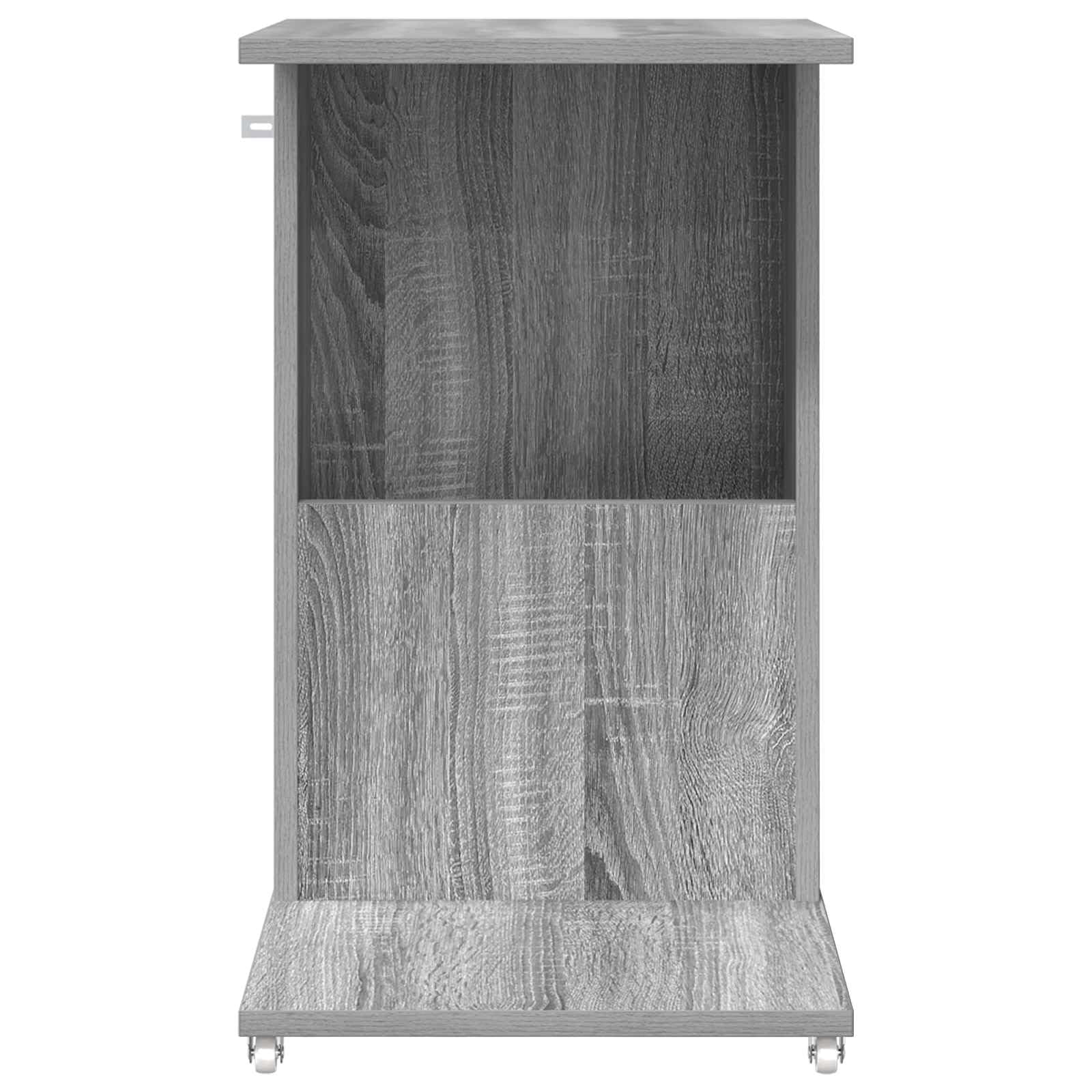 Mesa auxiliar Sonoma gris de madera 40 x 35 x 60 cm con ruedas, ahorra espacio y es flexible como mesa de café, mesita de noche, con estante y espacio de almacenamiento para salón