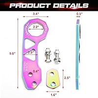 Vista 2 de Xotic Tech - Kit de gancho de remolque trasero de aluminio JDM estilo carreras, decoración de anillo de remolque, accesorios de automóvil, ajuste