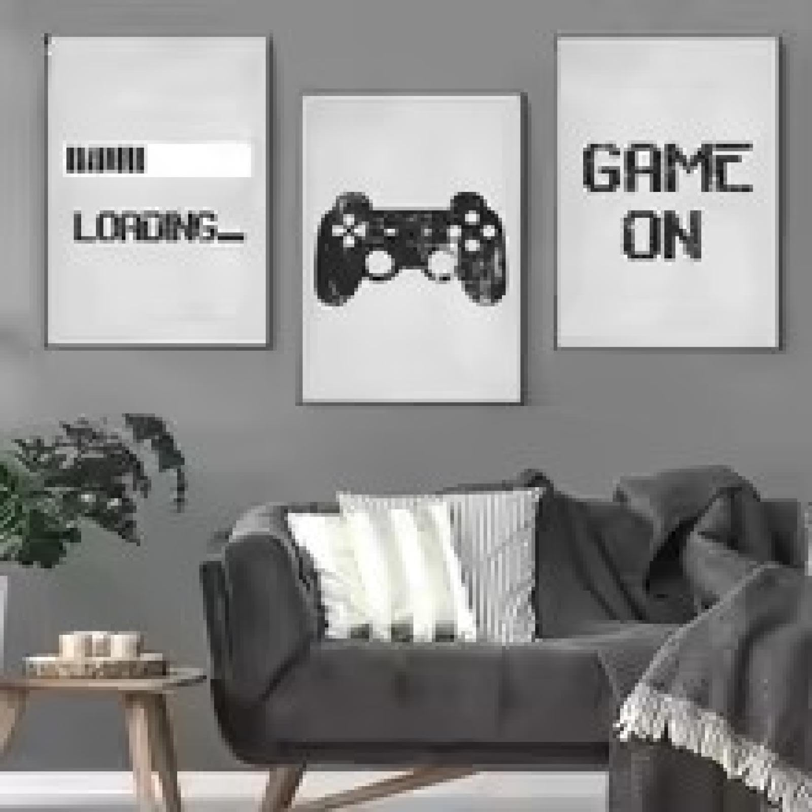 Décoration murale maison geek chic grande toile manette de jeu moderne