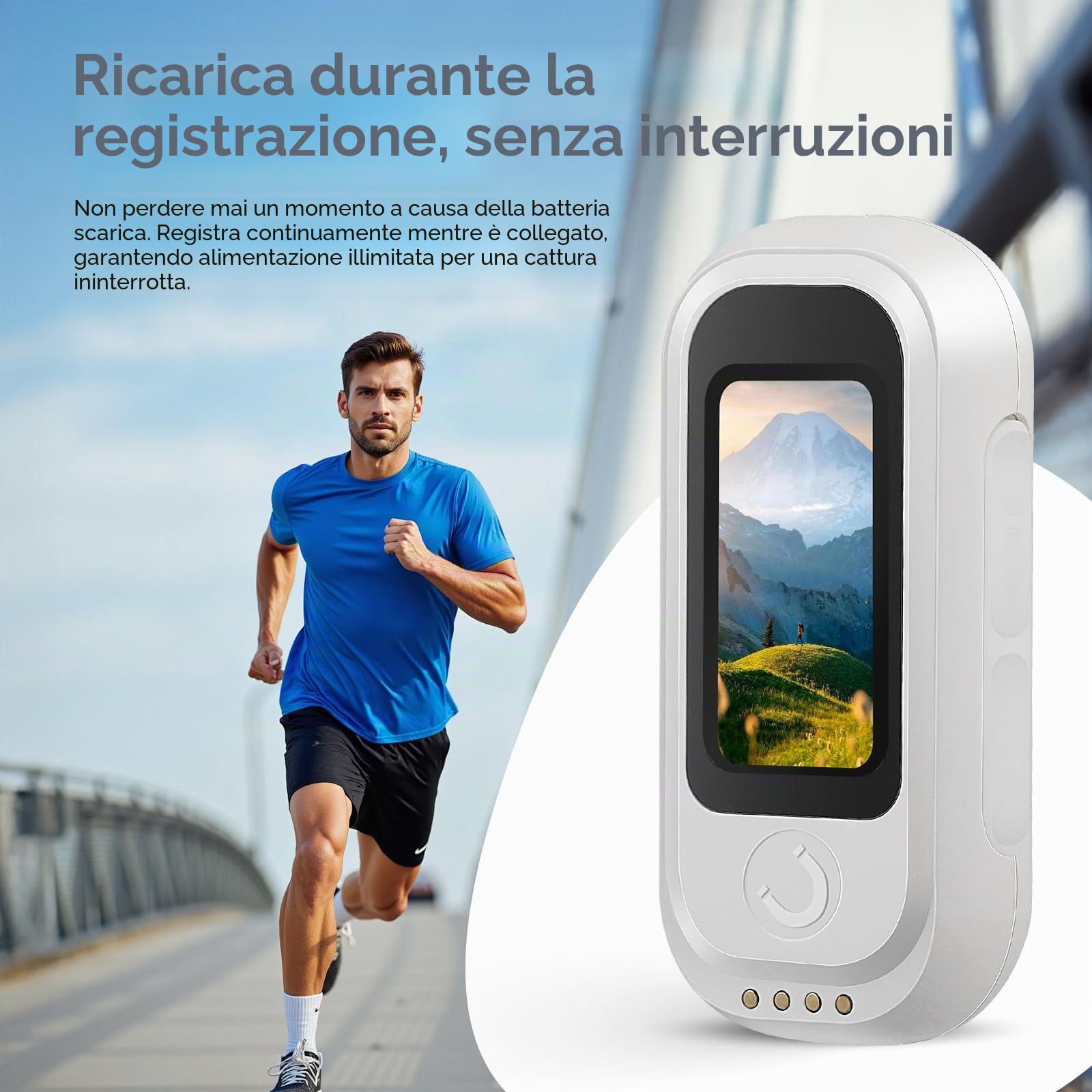Mini videocamera d'azione 4K, con schermo girevole a 180°, magnetica, vivavoce, POV, con scheda da 64 GB, fotocamera subacquea impermeabile fino a 30 m, per ciclismo, moto, casco, animali domestici