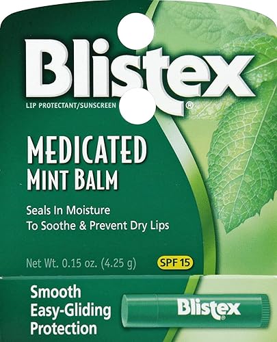 Miniatura 7 de Blistex Medicated Mint - Bálsamo labial de 015 onzas paquete de 24  Previene la sequedad y el agrietamiento protección solar SPF 15 sella la humedad