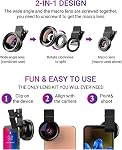 Apexel Phone Camera 2 in 1 Clip-on Lens Kit - 0.45X Wide Angle 140° + 12.5X Macro for iPhone, Samsung and Most Android Smartphones