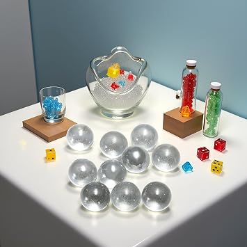 20 Pcs 10mm Clear Glass Marbles Solid Marble Beads Marbles Games Bouncing Ball Pinball Machine for Vase Fish Tank Filler Home Decor, Dice and Marble Games, Sports and Outdoor Play, Decorations