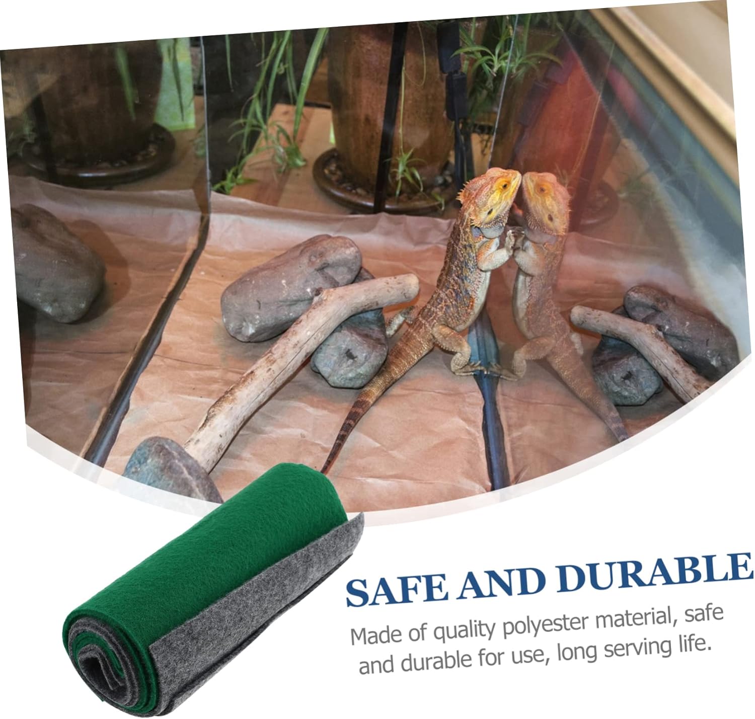 POPETPOP 8pcs Reptile Carpet Mat Comfortable Terrarium Liner for Lizards Geckos Snakes Tortoises Substrate for Easy Maintenance Visual Appeal