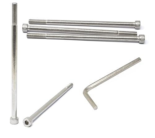 Miniatura 19 de iexcell 25 piezas M4 x 60/65/70/75/3.150 in paso de rosca 0.028 in acero inoxidable 304 cabeza hexagonal Tornillos Tornillos surtido Kit