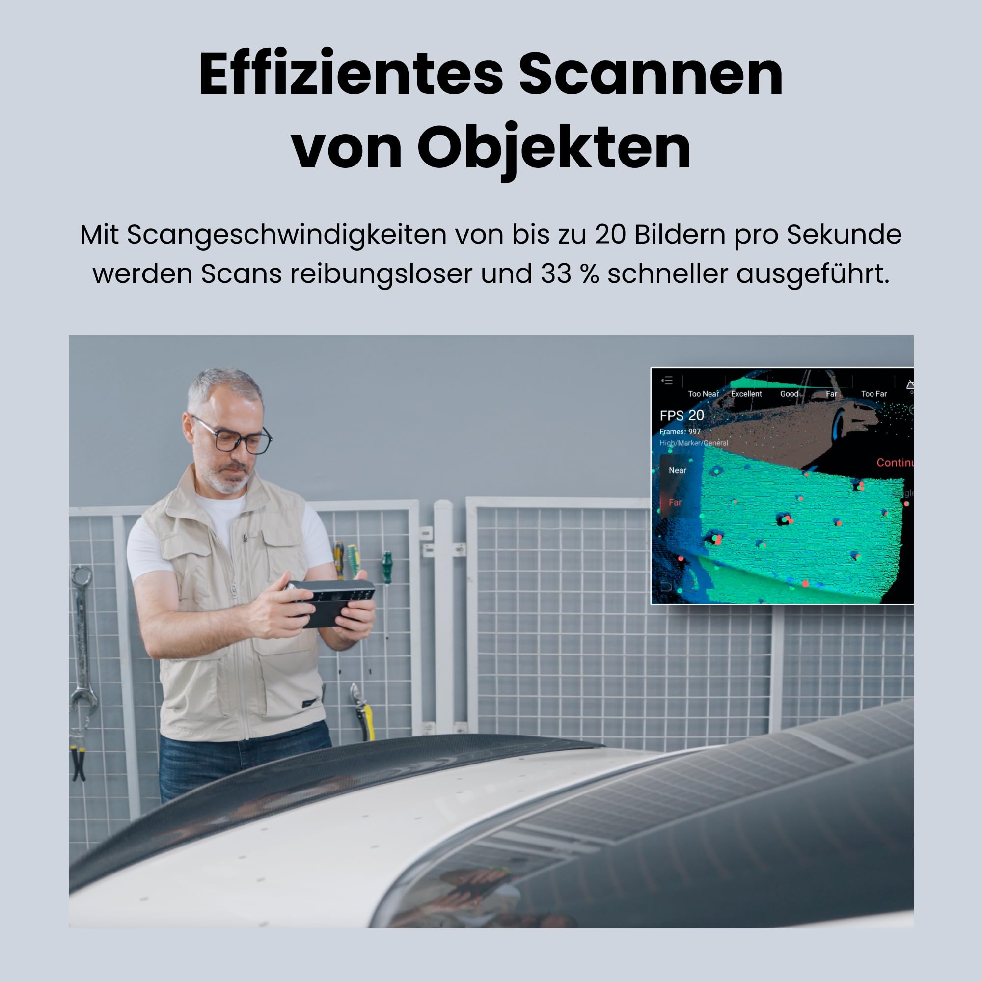 Revopoint MIRACO Plus 3D-Scanner für 3D-Druck, Eigenständiges Handgerät mit Fotogrammetrie, Optischem Zoom, Bis zu 0,02 mm Präzision, Vollfarb-RGB-Kamera für Kleine bis Große Objekte, 32GB