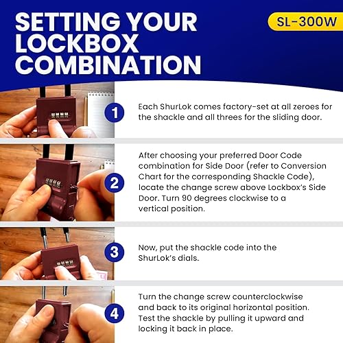 Miniatura 6 de ShurLok SL-100W candado a combinación de cuatro dígitos azul, SL-300W