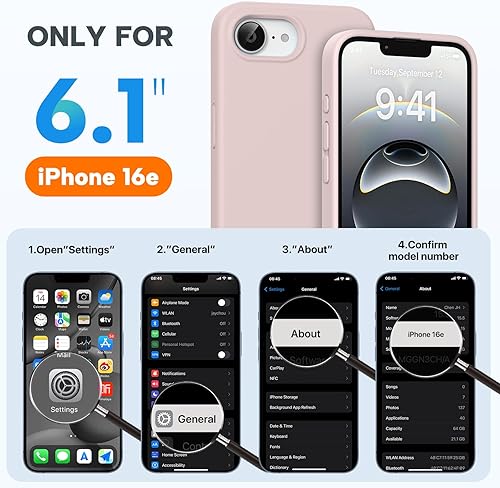 Miniatura 736 de Miracase - Funda diseñada para iPhone 11 con protector de pantalla, funda de goma de silicona líquida, protección total contra caídas y a prueba