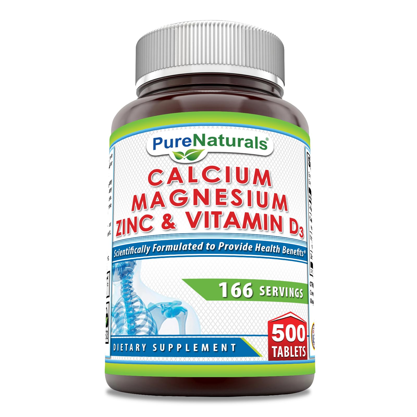 Pure Naturals Calcium Magnesium Zinc Vitamin D3 Supplement