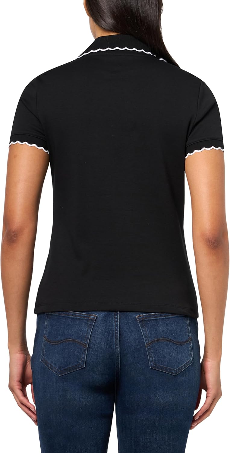 Nautica Womens Polo Scalloped Short Sleeve Scalloped Polo - Image 2