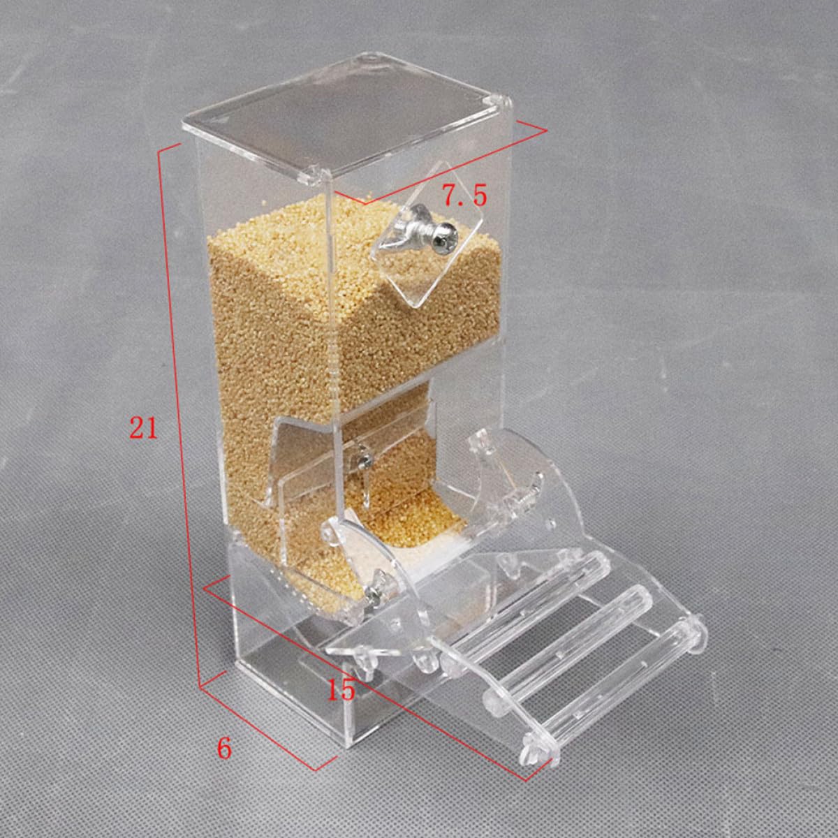 BESPORTBLE Mangiatoia Per Pappagalli in Acrilico Mangiatoia Per Uccelli Automatica Scatola Per Pappagalli e Uccelli Accessorio Per Gabbia Facile Da Installare e Pulire Piastra Regolabile Per