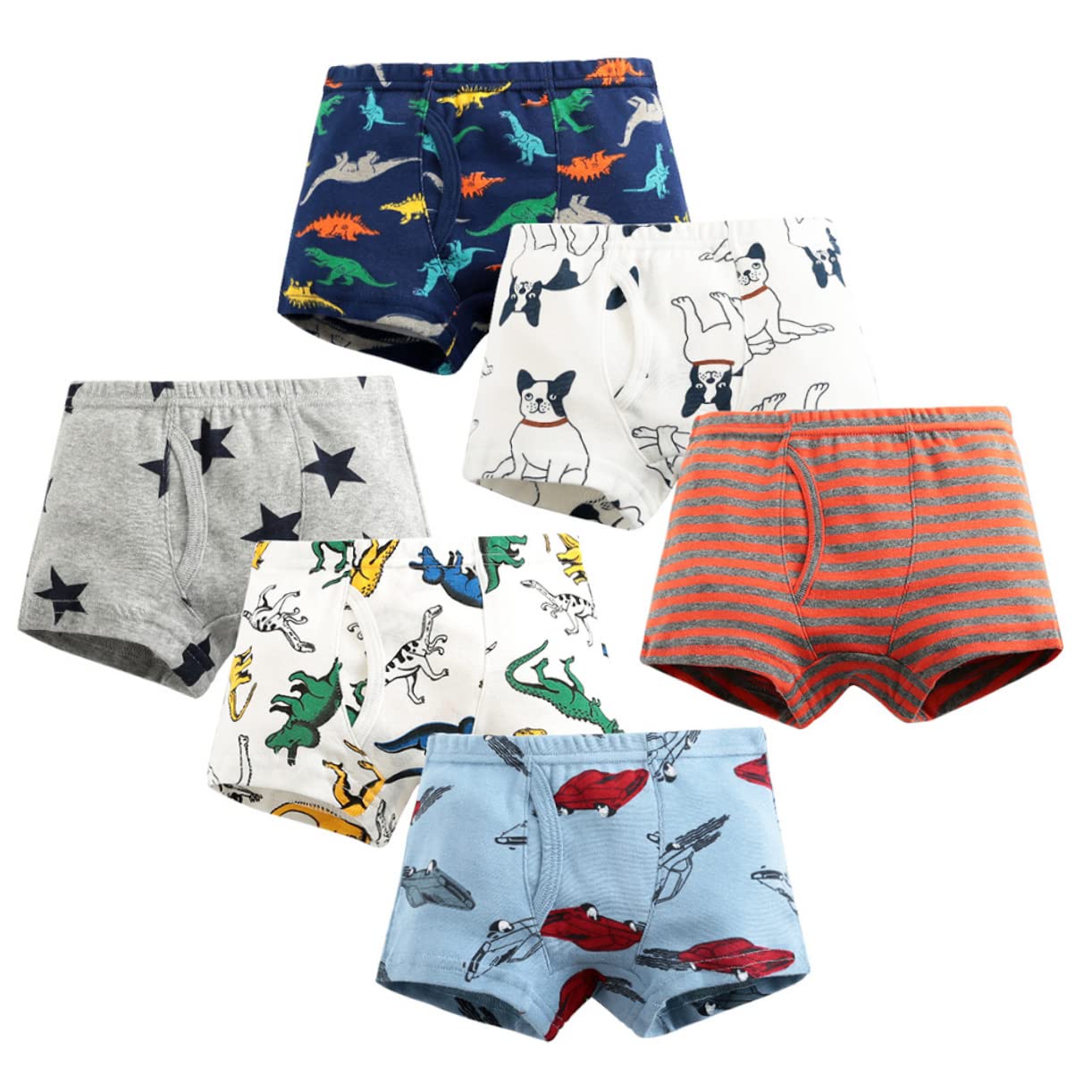 Calzoncillos para niños bóxer de algodón ropa interior cómoda 6 uds 8