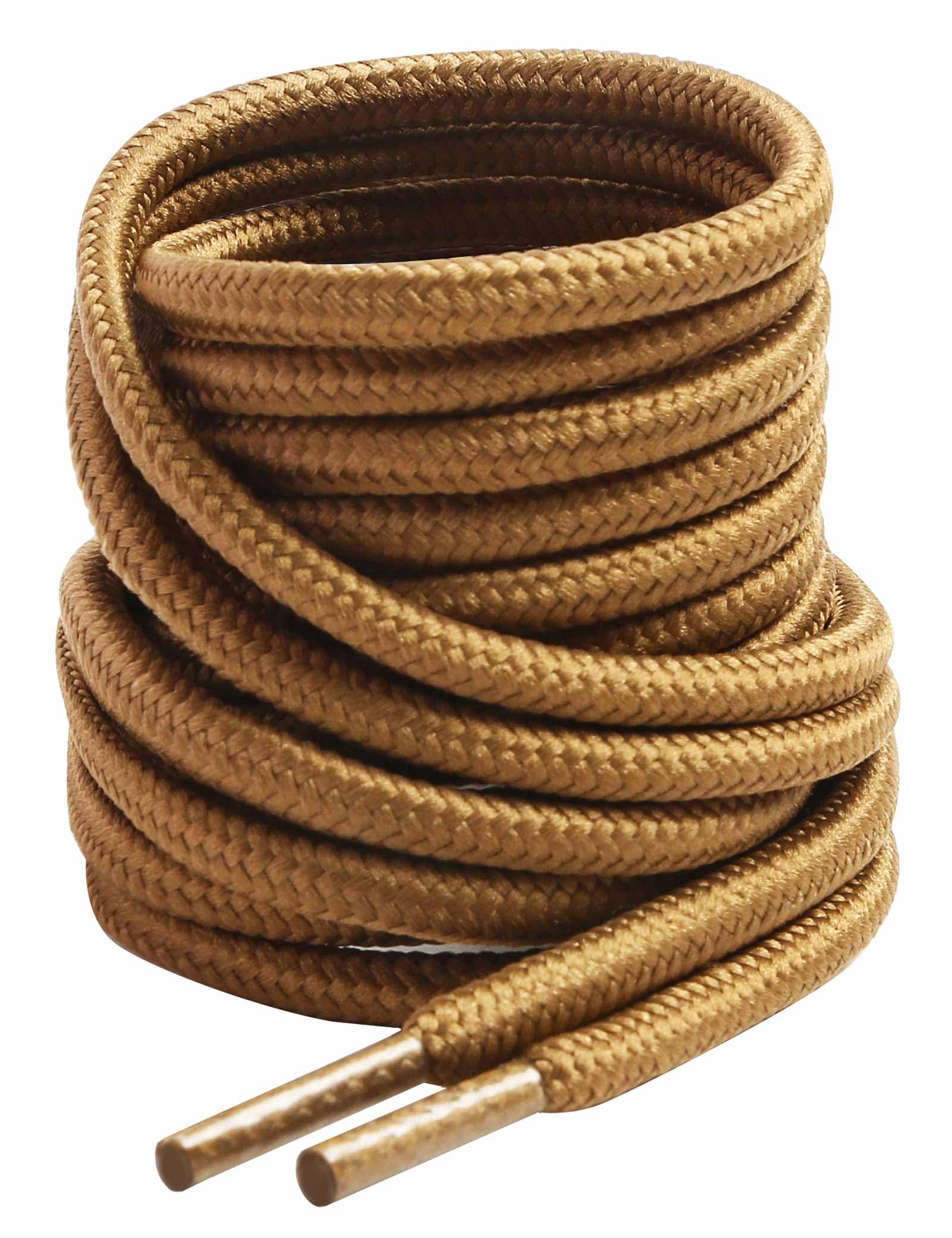 VSUDO Khaki Stiefel Schnürsenkel, Tan Boots Shoelace, Runde ø4 mm Bronze Schnürsenkel Schuhbänder für Arbeitsschuhe/Outdoorschuhe/Trekkingschuhe/Wanderschuhe (1Paar-Bronze-180cm)