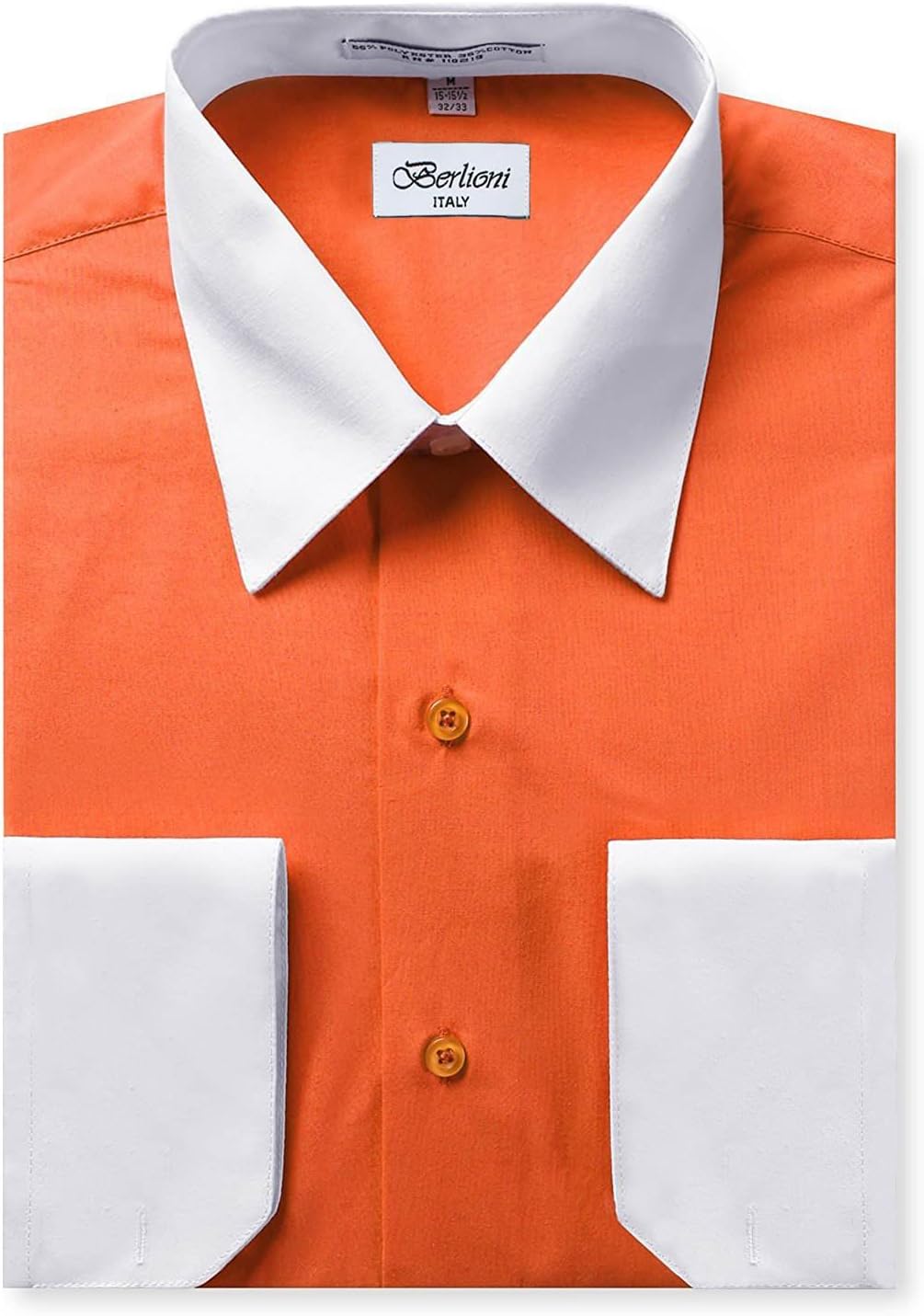 Italy Men's Long Sleeve Two Tone Premium Dress Shirt