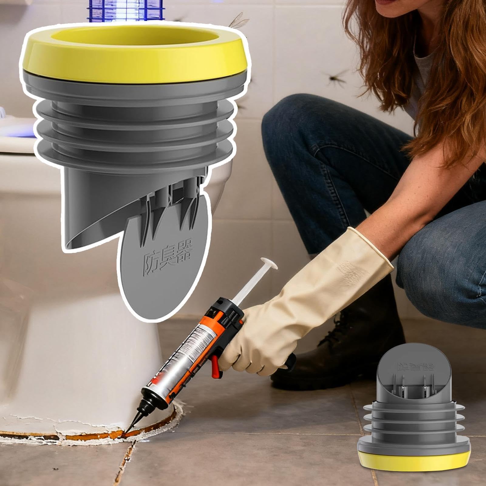 Cubierta De La Brida Del Inodoro,Válvula De Repuesto Engrosada Resistente Al Agua - Anillo De Sellado Para La Brida Del Inodoro - Para Reparación Y Mantenimiento De Baño Hogar Cocina Interior