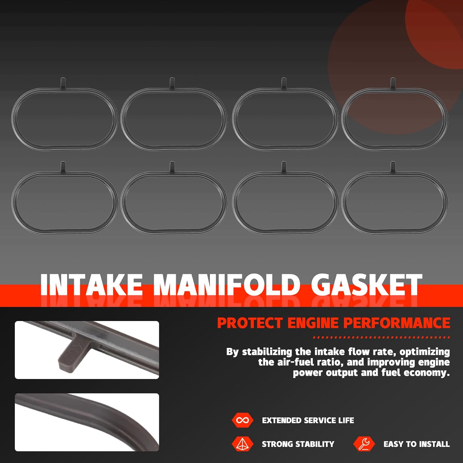 NI1415876K Intake Manifold Gasket Set Compatible with Armada/Titan 2017-2024,Nissan Titan XD 2016-2024,NV2500/NV3500 2018-202 8Pcs