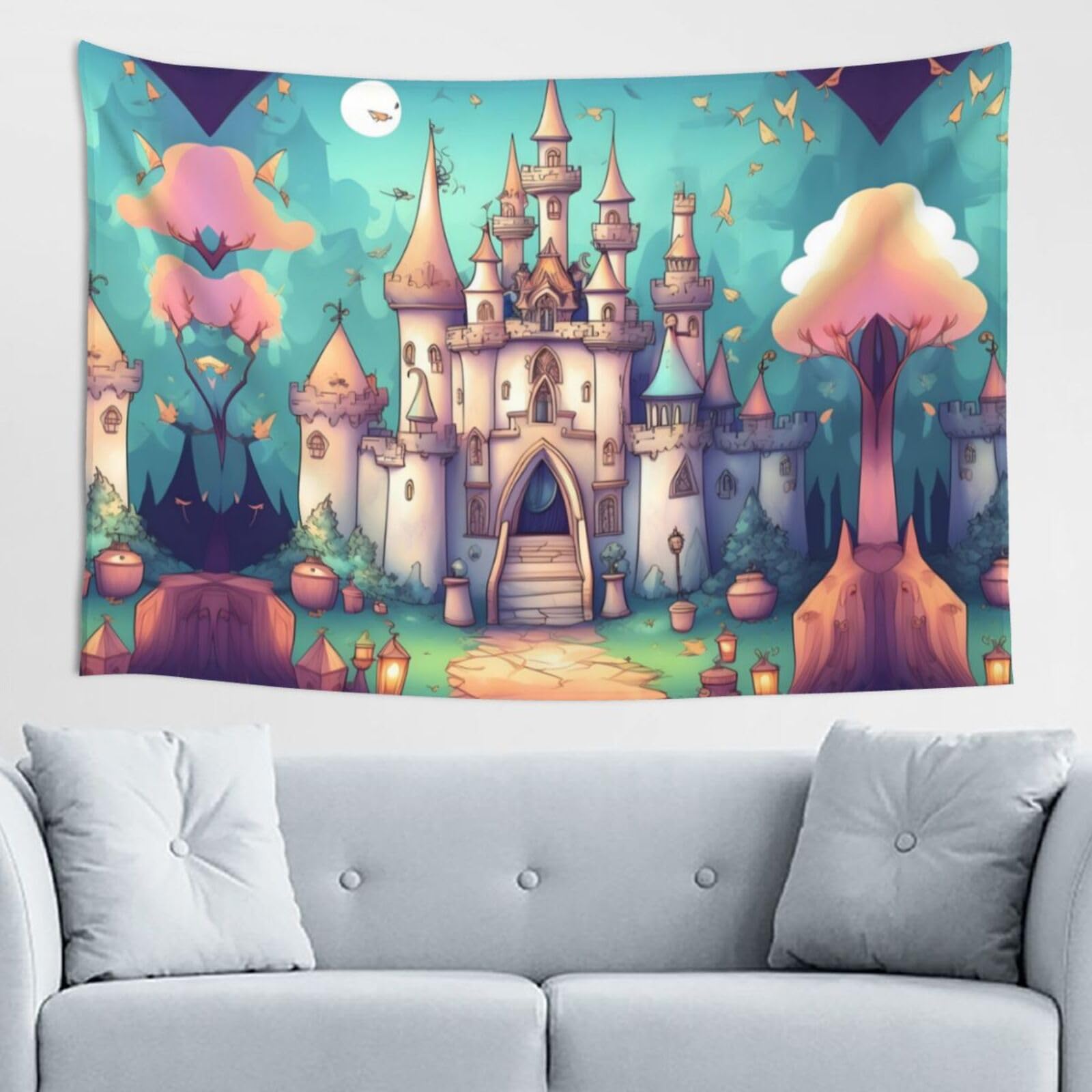 ZZYYDS Classical castle Wall Decor Tapestry 60x40in, Wall Hanging, Home Decor, Dorm Decor, Porch Tapestry, etc.