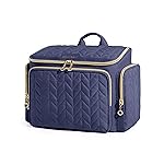BAGSMART Travel Toiletry Bag, Large Wide-open Travel Bag for Toiletries, Makeup Cosmetic Travel Bag with Handle-Navy