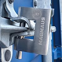 Vista 7 de Magmaus® RTL70 [Armoured] High Security Padlock – Heavy Duty Container Lock with 0.70” Shackle Clearance & 0.39” Thick Bolt – Weatherproof Outdoor