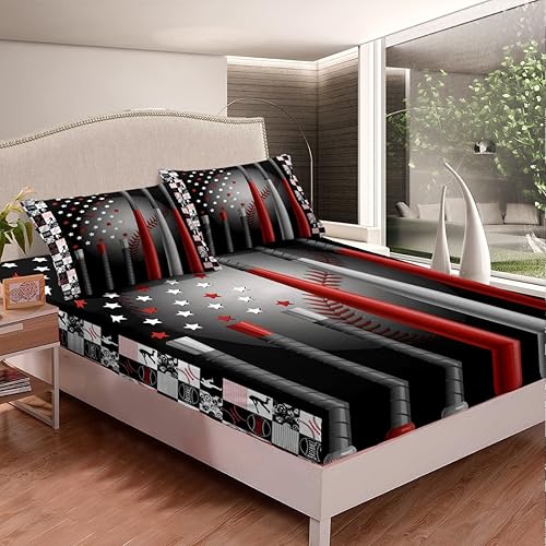 Miniatura 118 de Erosebridal Sábanas rústicas de oso para decoración de cabaña, camping, sábana bajera ajustable de ciervos de caza para cabaña, juego de ropa